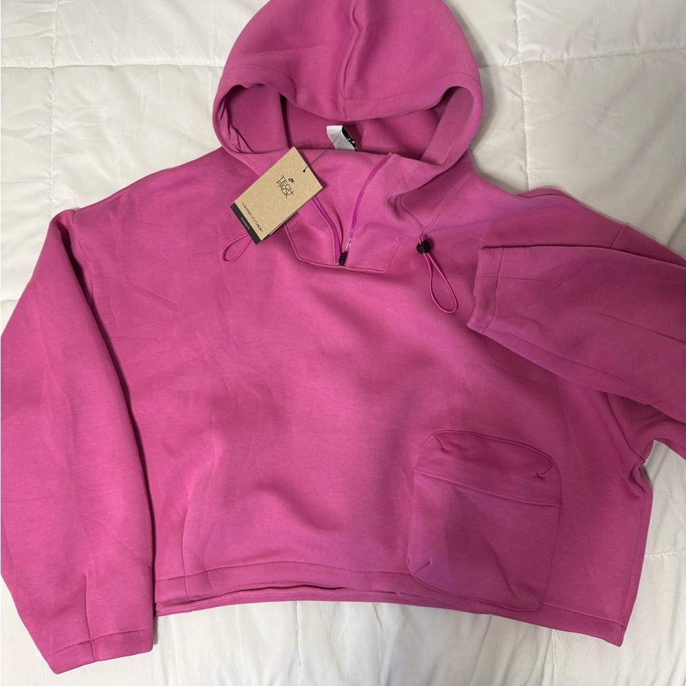 NWT Wmns Pink Nike Tech Pack Oversized Crop Sweatshirt